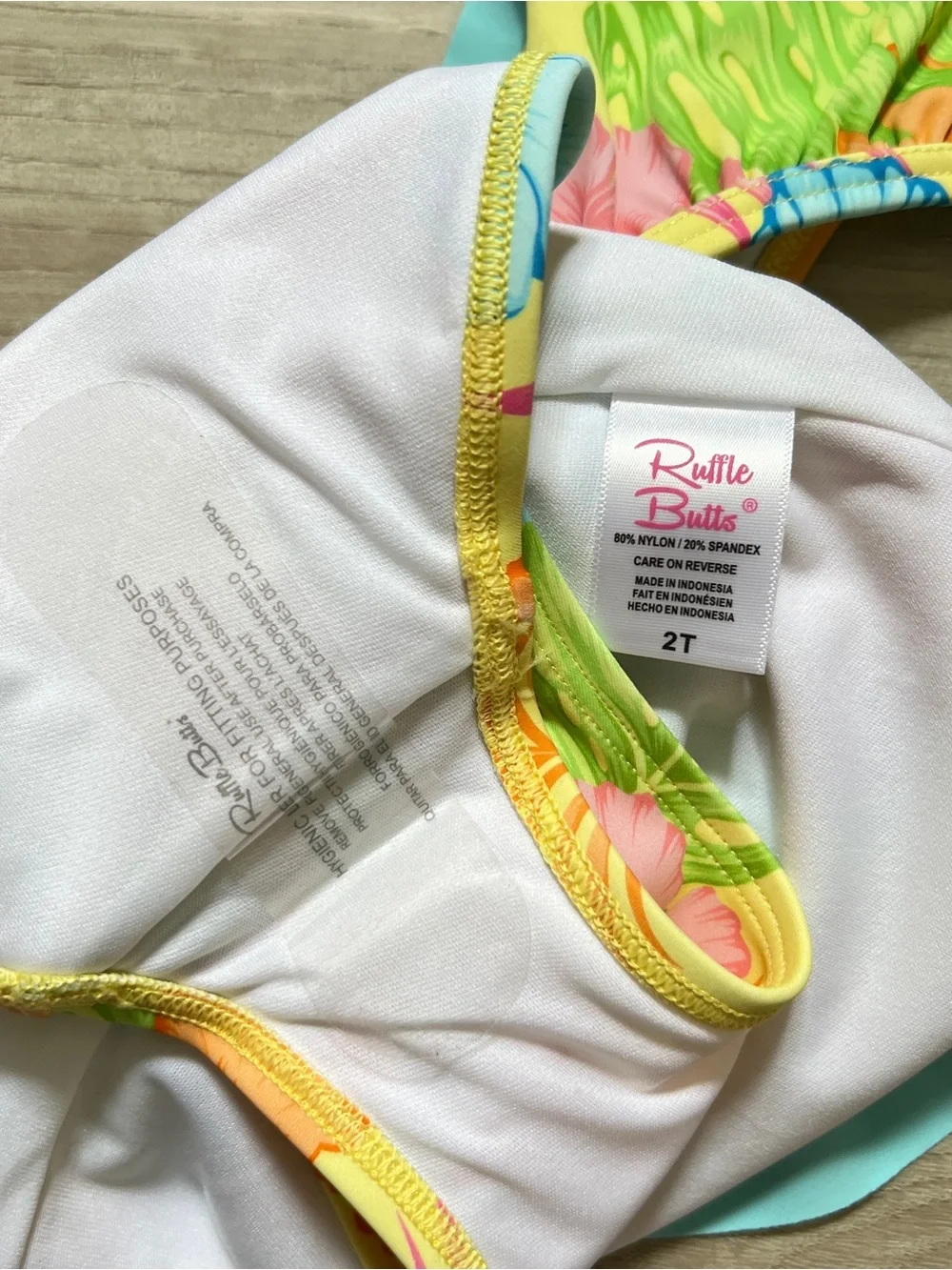 RuffleButts Swimsuit Girls 2T Happy Hula Tropical Scoopback Ruffle UPF One Piece